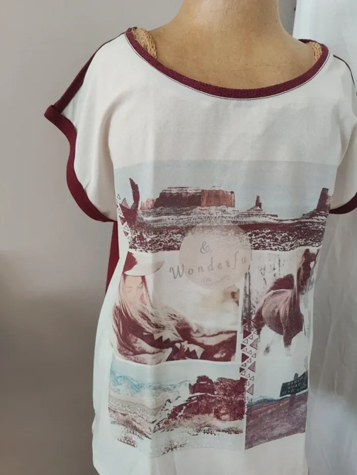 Tee-shirt bordeaux - photo numéro 2