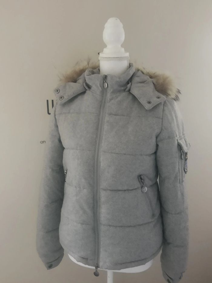 Magnifique blouson hiver bien chaud laine gris Karl Marc John comme neuf - photo numéro 8