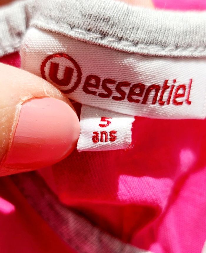 Débardeur fille dos croisé rose fuschia taille 5 ans U Essentiel - photo numéro 3