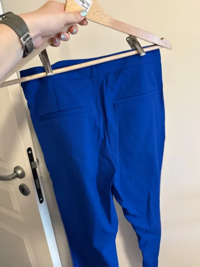 Pantalon droit bleu Zara - photo numéro 2