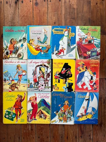 État moyen - 12 Livres Caroline années 50/60 Lot Grands albums Hachette Pierre Probst