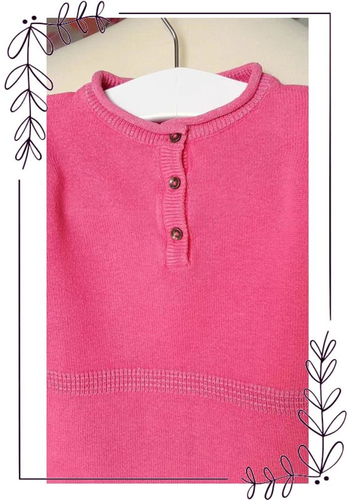 Pull en coton rose Baby Club 12 mois - photo numéro 2