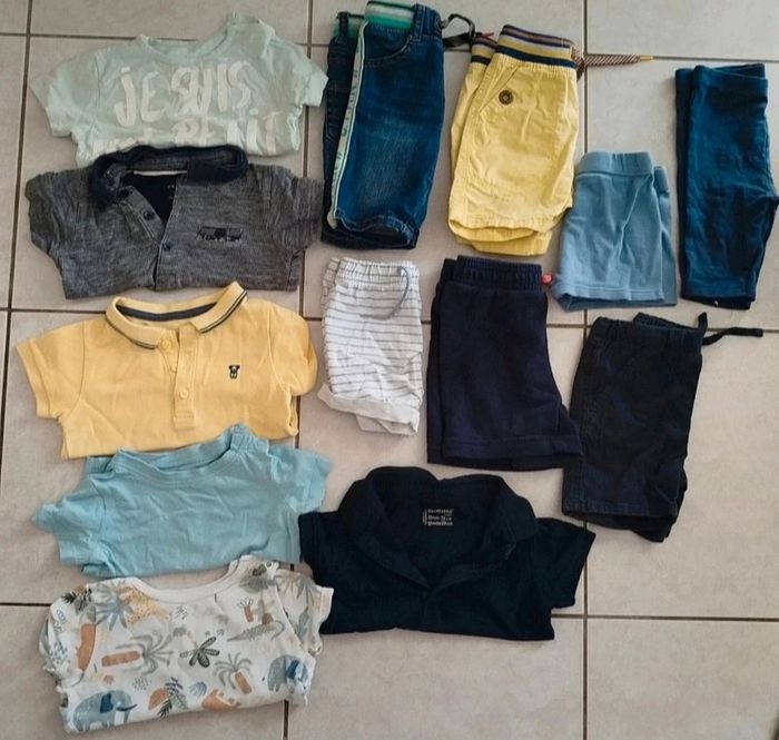 Lot tee shirt et short 12 mois