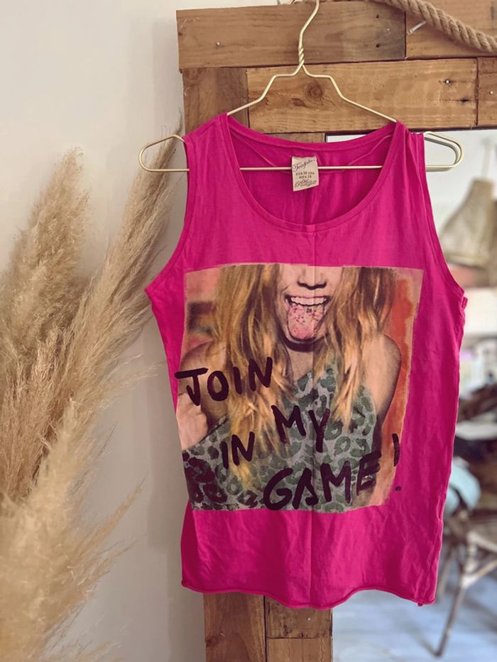 Debardeur zara rose avec photo