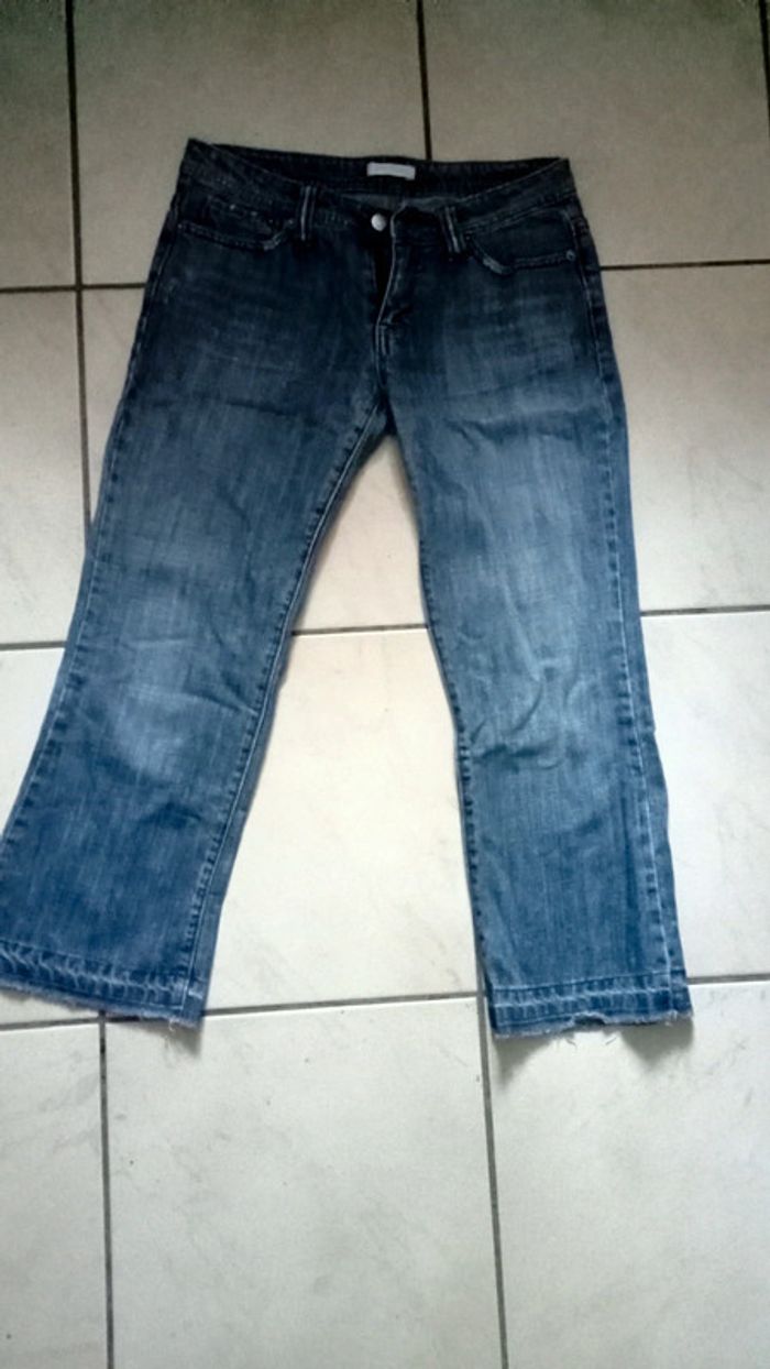 Pantalon court en jean bleu clair