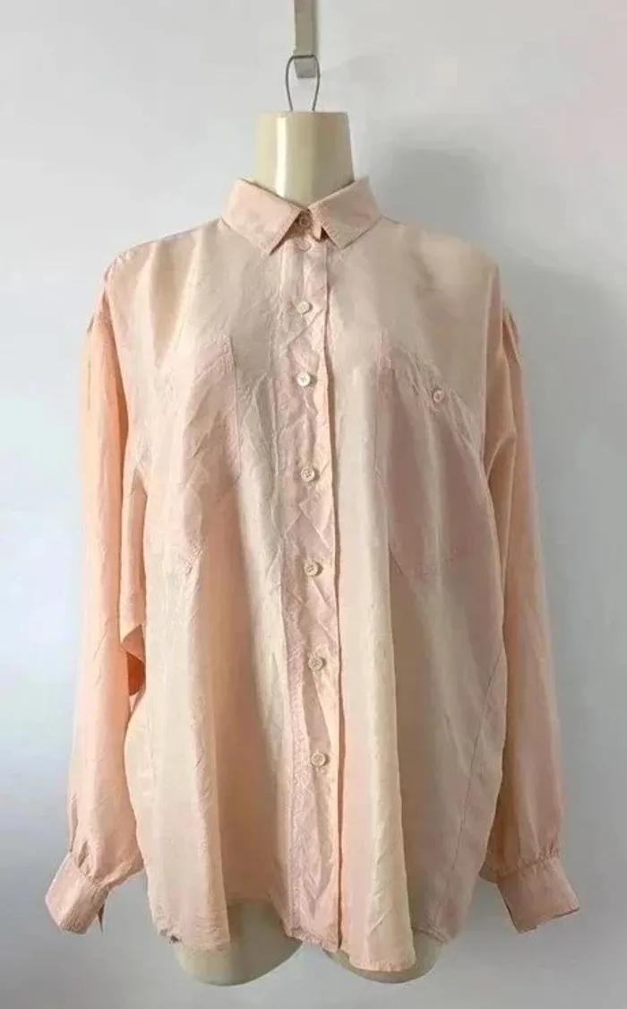 Chemisier vintage oversize 100% soie - Benetton - taille M