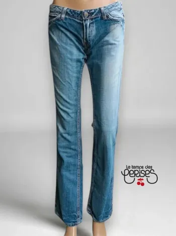 Jean vintage y2k Le Temps Des Cerises ,coupe droite ,taille basse ,100 % coton