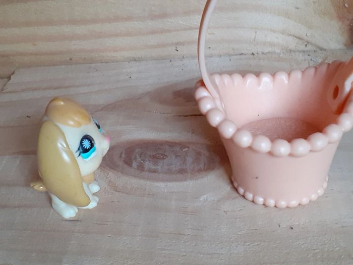 Figurine LPS Littlest PetShop lapin bélier 864 et son panier - photo numéro 4