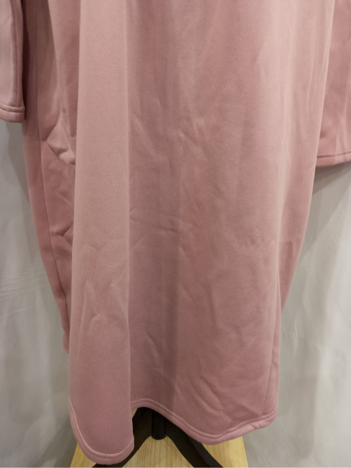 Manteau mi-saison rose grande taille – cardigan élégant à manches longues, doux et chic pour femme - photo numéro 2