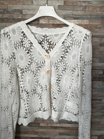 Top crochet blanc