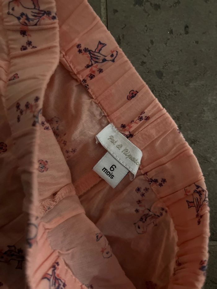 6 mois - pat et ripaton - short oranger et oiseaux - photo numéro 3