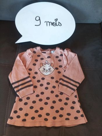 Robe pull épaisse manches longues Fille 9 mois Marie Aristochats Disney baby