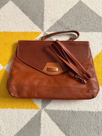 Sac à main vintage Lorenzo en cuir couleur marron
