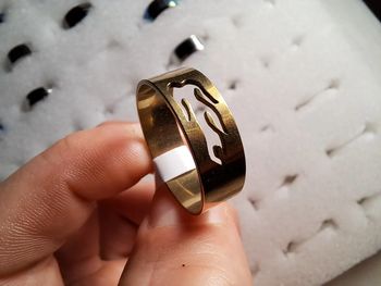 Bague acier inoxydable dorées