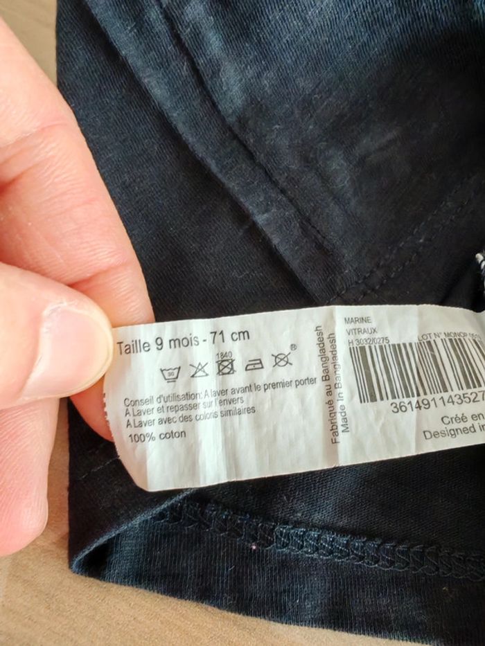 T-shirt noir marque Bout'Chou 9 mois - photo numéro 3