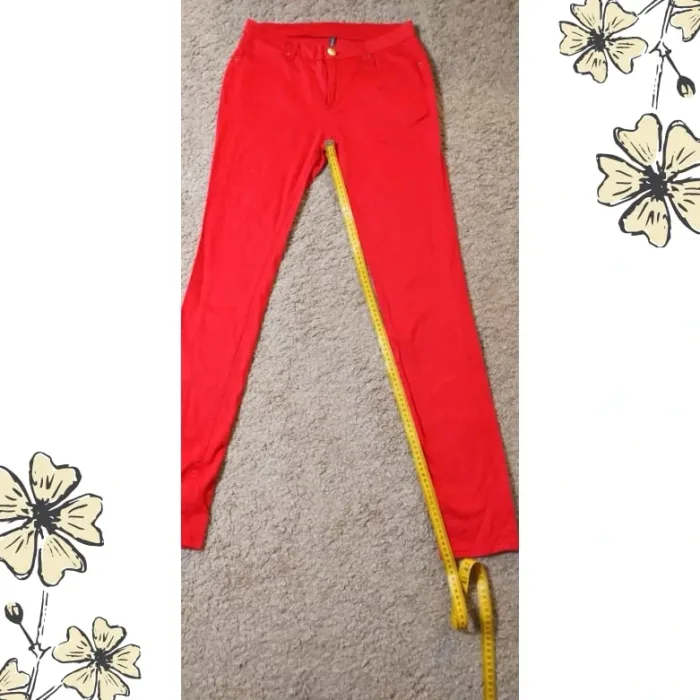 Jean corail rouge femme NafNaf, taille 36, taille basse - photo numéro 7