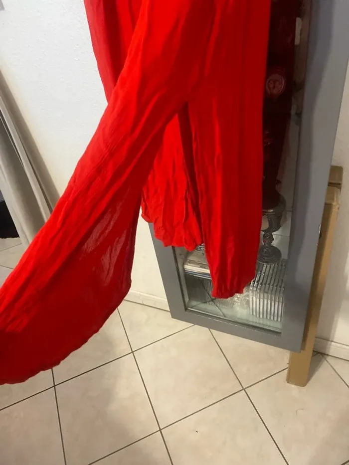 tunique longue fendu rouge 50 M&S mode - photo numéro 5
