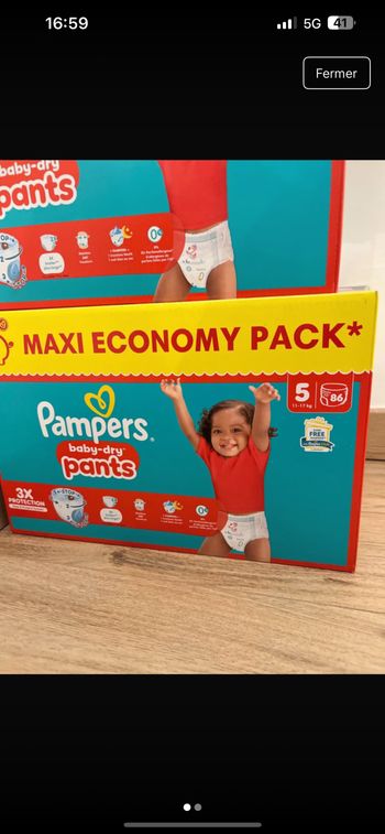 86 couches Pampers pants taille 5 le paquet est neuve
