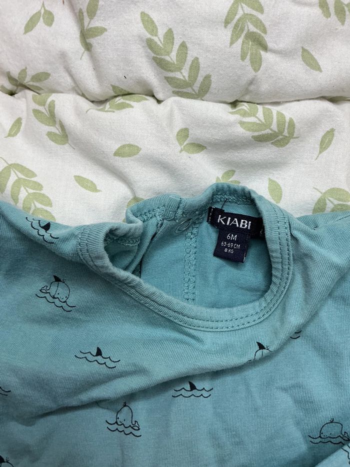 pyjama grenouillère en coton vert motifs baleine 6 mois kiabi - photo numéro 5