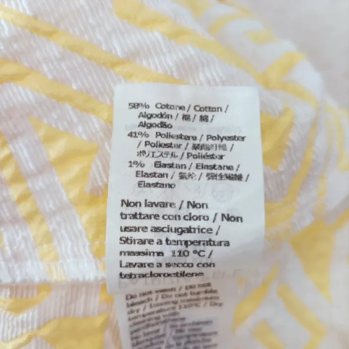 Mini jupe jaune beurre et blanche à motifs géométriques – taille 40 – Patrizia Pepe coton A977 - photo numéro 5