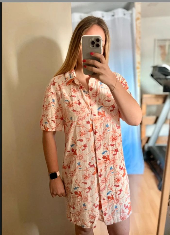 Robe chemise à motifs pêche Object taille 36 S