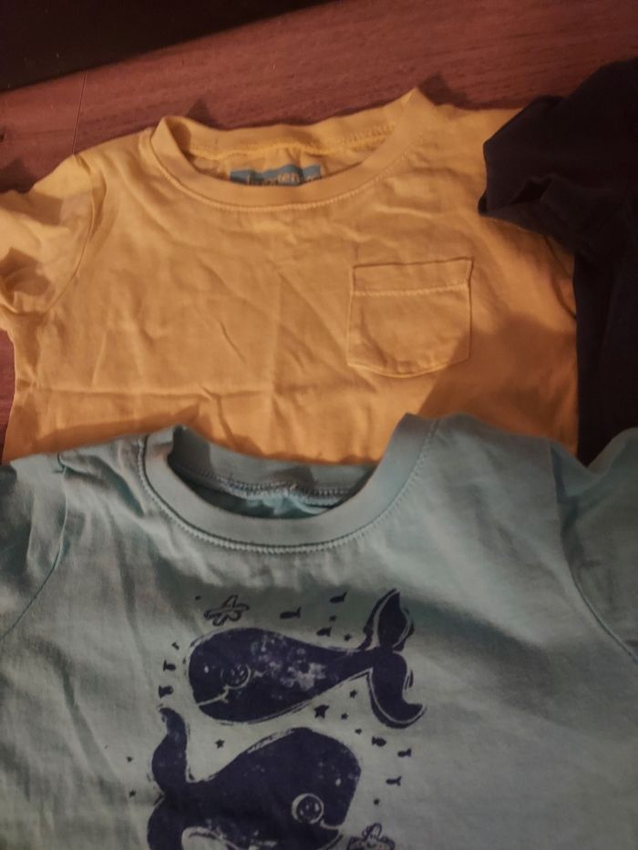 Lots de 5 tee-shirts 6-9 mois jaune et bleu - photo numéro 5