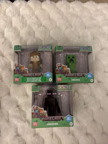 Lot de 3 figurines métal minecraft