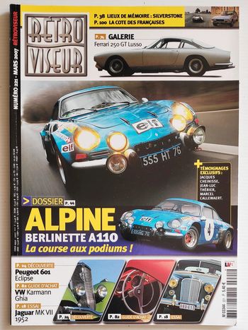 Rétroviseur n°221 - Alpine berlinette A110