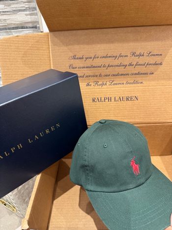 Casquette Ralph Lauren vert logo rouge jamais portée 