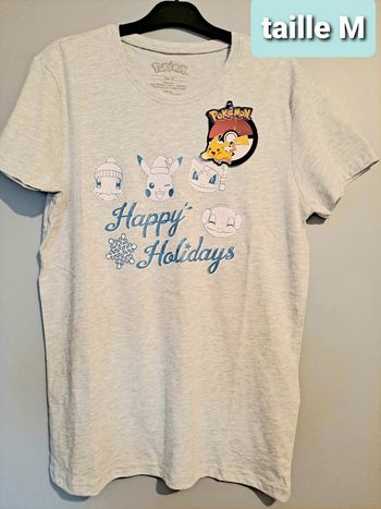 Tshirt pokemon thème Noël pikachu homme taille M