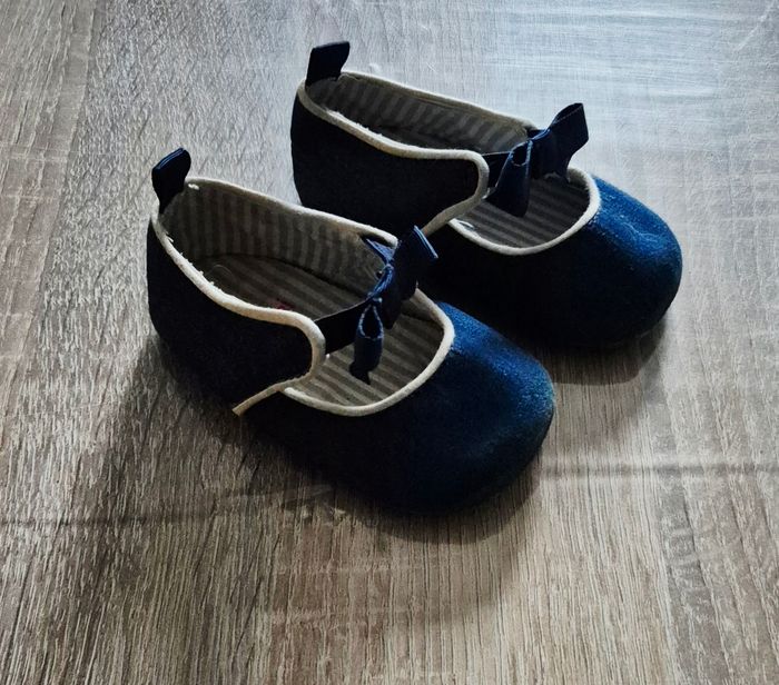 Chaussure bébé type Mary Jane Obaïbi - Style Denim - 6/12 mois - photo numéro 2