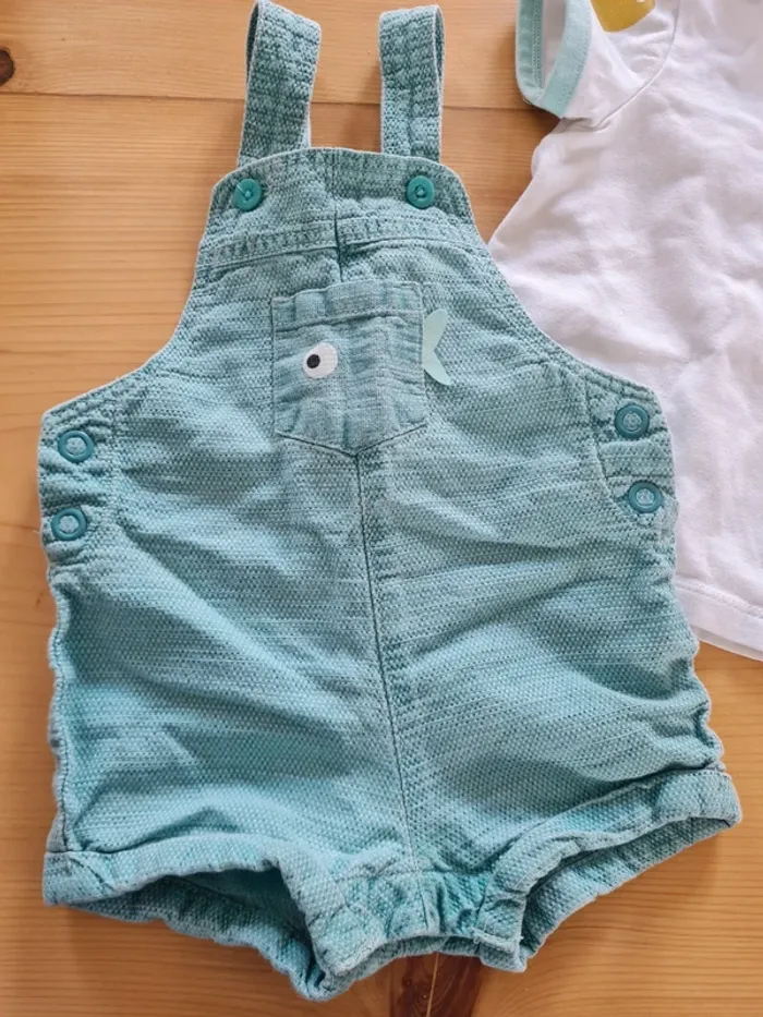 Ensemble 3 mois garçon combishort - photo numéro 2