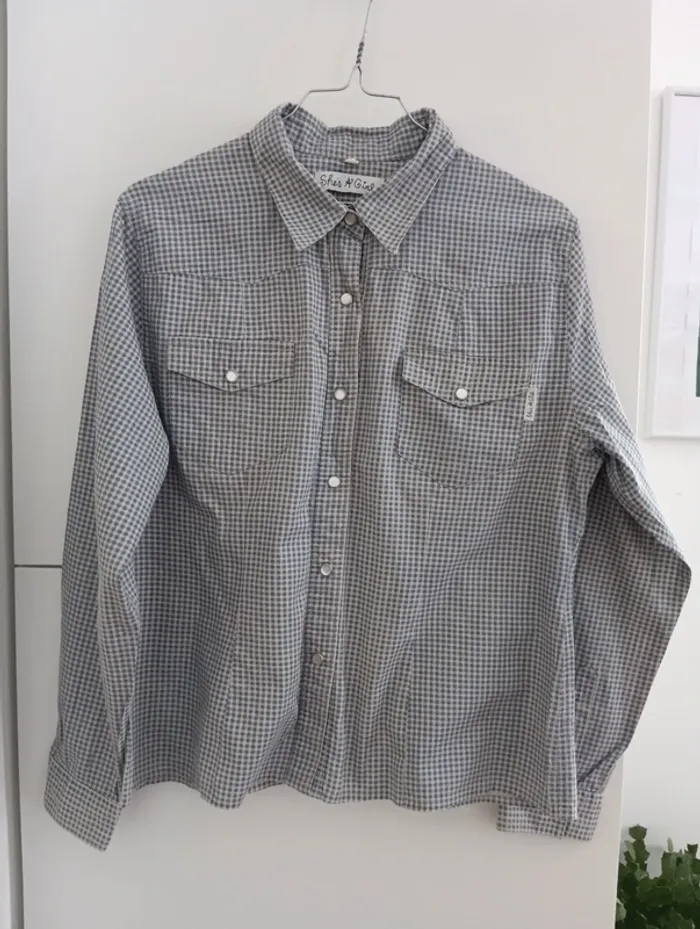 Chemise vichy en coton vintage 90's she's a girl - photo numéro 8