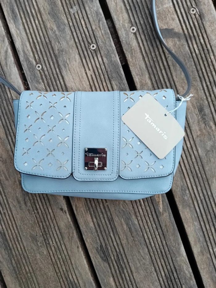 Sac bandoulière bleu/gris Tamaris neuf - photo numéro 4