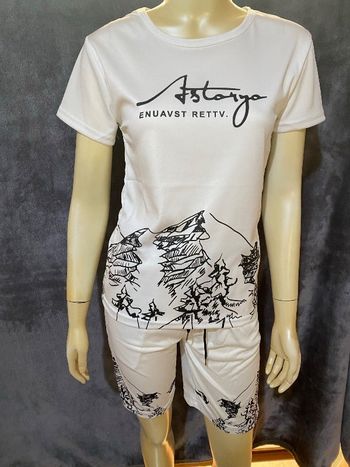 Ensemble blanc et noir short et teeshirt taille unique