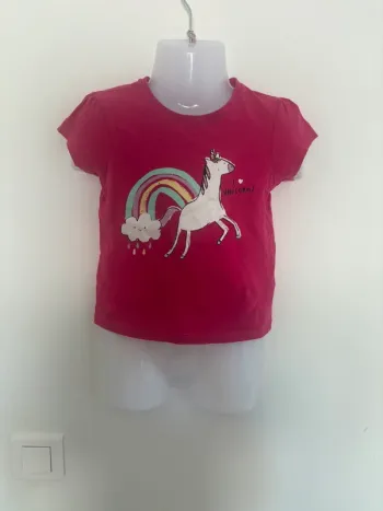 T-shirt Licorne Rose - Taille 18/24 mois - Très bon état