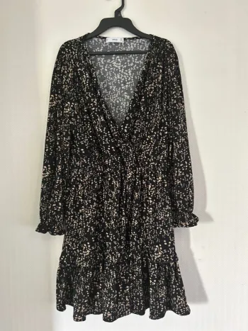 Robe « Mango » à petit motif marron/beige