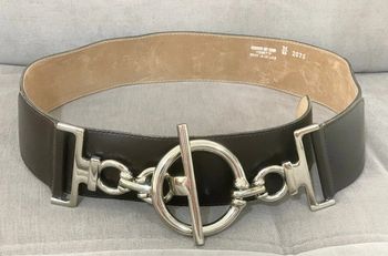 Ceinture en croûte de cuir taille 85 marron