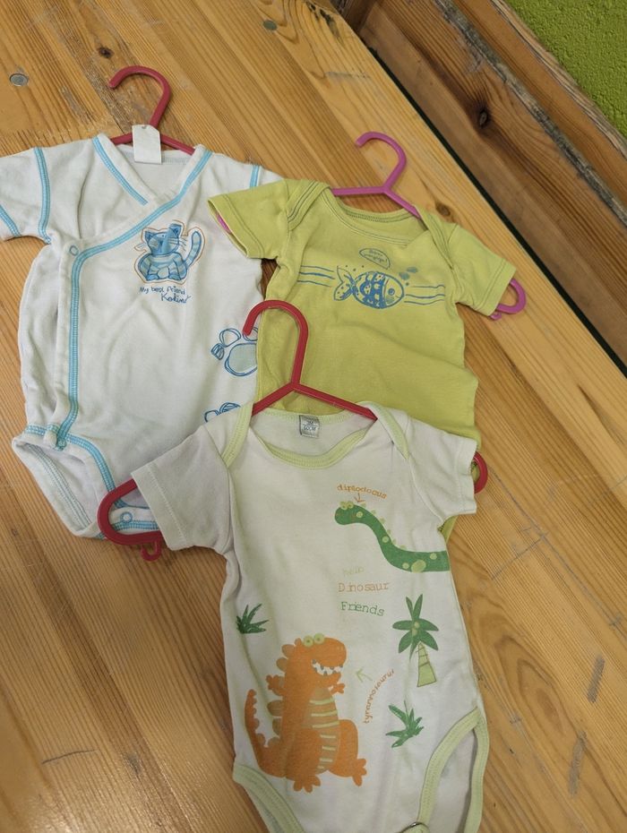 Lot 3 bodies manches courtes 3 mois