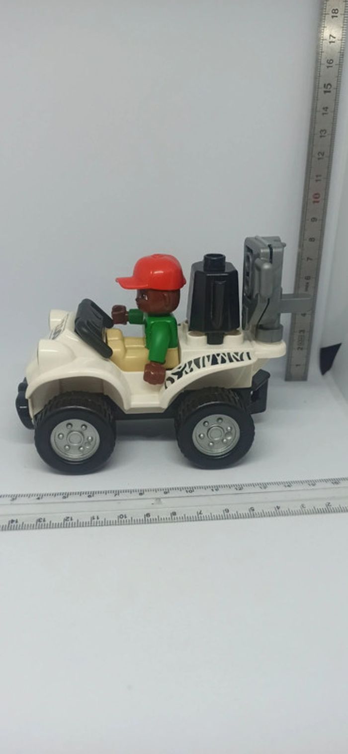 Véhicule quad de zoo avec soigneur caméra et théière lego duplo - photo numéro 2