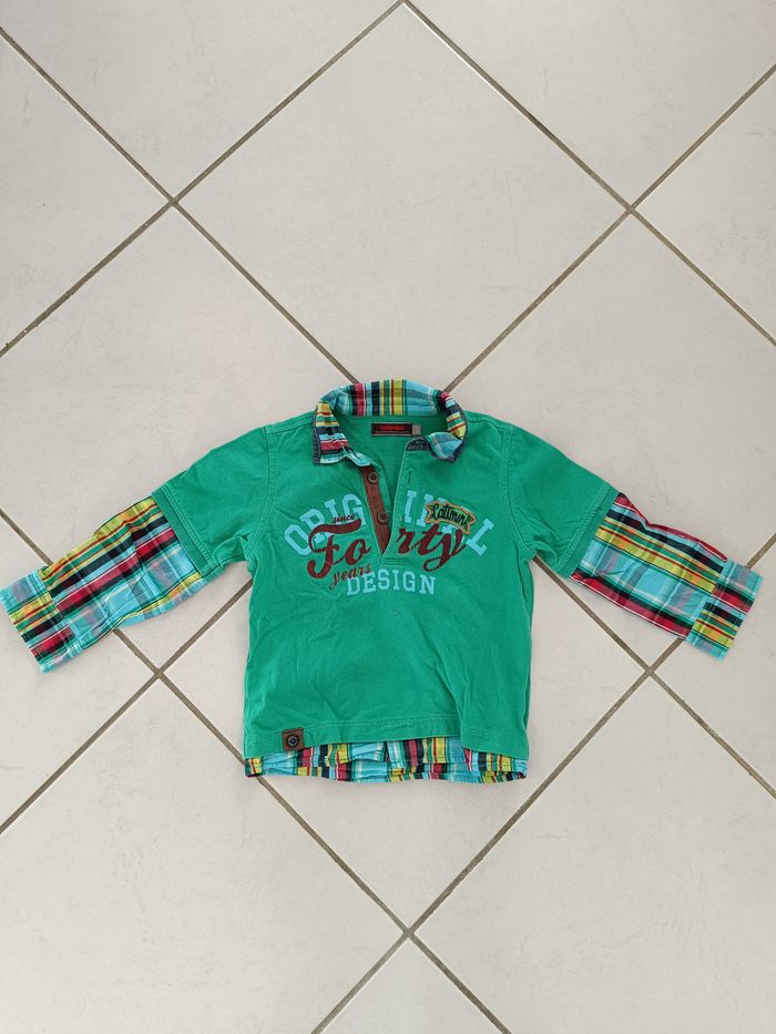 haut manches longues 3 ans garçon vert catimini