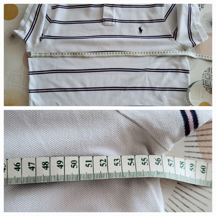 Ralph Lauren Polo MC TL -Custom Fit -Fond Blanc avec Rayures Marine & Rose -100%Coton - photo numéro 6