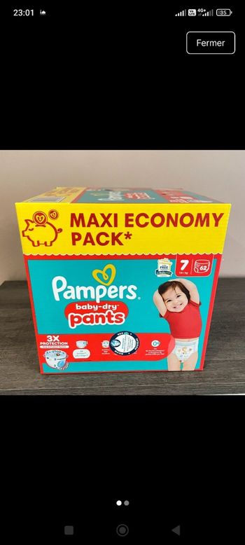 Couches Pampers taille 7 pants 