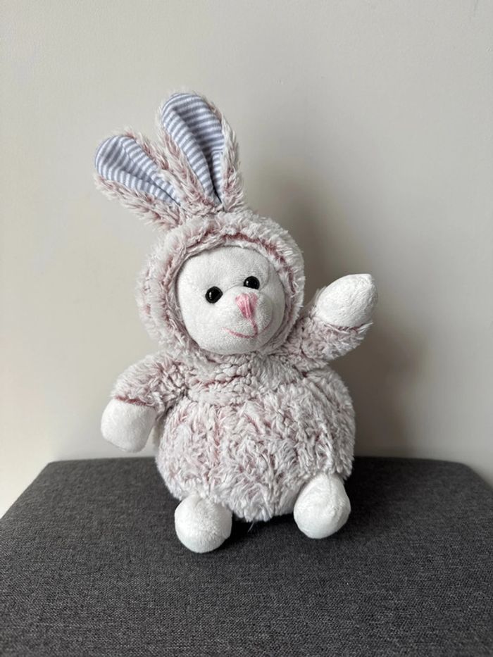 🧸 Peluche boule lapin-souris rose pale très bon état