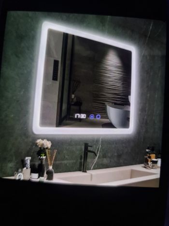 Miroir salle de bain avec éclairage led 80x60cm 3 couleur réglable fonction anti buée