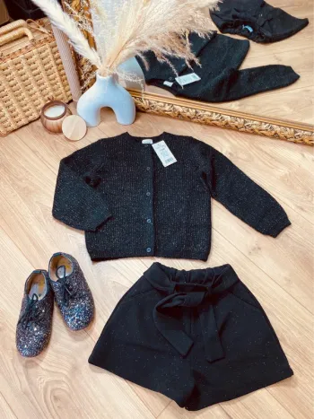 Taille 3 ans tenue 2p fille TAO Lpc noir * scintillant * 🩷