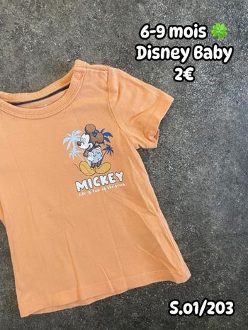T-shirt 🍀 6-9 mois 🍀 Disney Baby
