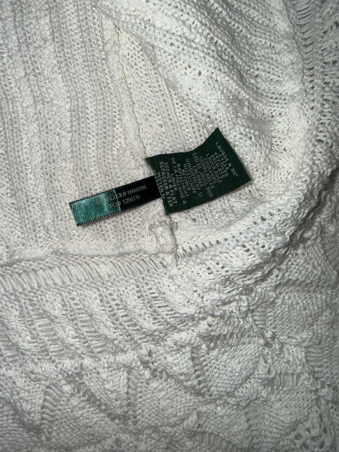 Cardigan en maille blanc taille L - Ralph Lauren Jeans Co - Gilet à torsades chic femme - photo numéro 10