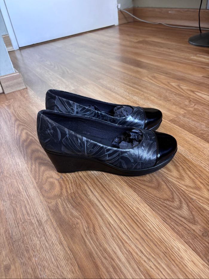 Ballerines compensées en Cuir - T. 37 - photo numéro 4