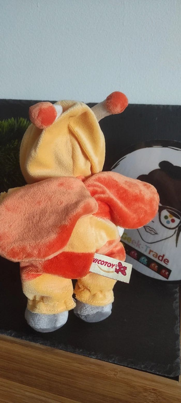 Peluche garçon nicotoy Abeille jaune costume orange Poupée Doudou Ailes Rayé - photo numéro 2
